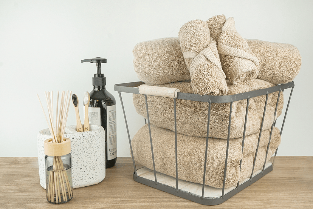 Beige Luxury Bamboo Blend Towel Set of 6